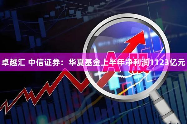 卓越汇 中信证券：华夏基金上半年净利润1123亿元